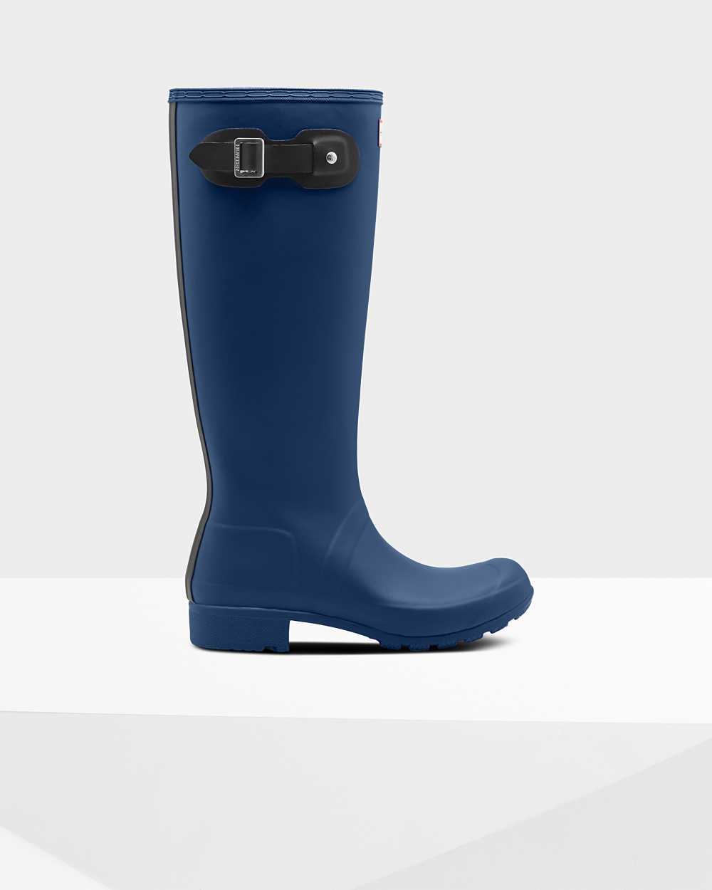 Botas De Agua Mujer - Hunter Original Tour Foldable Tall Azul Marino - HECYVL-189 - Azul Marino